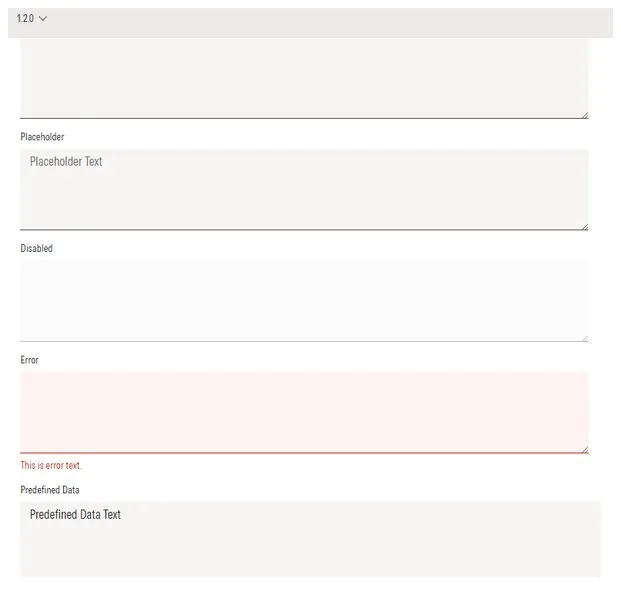 Textarea component examples | Design System Gallery